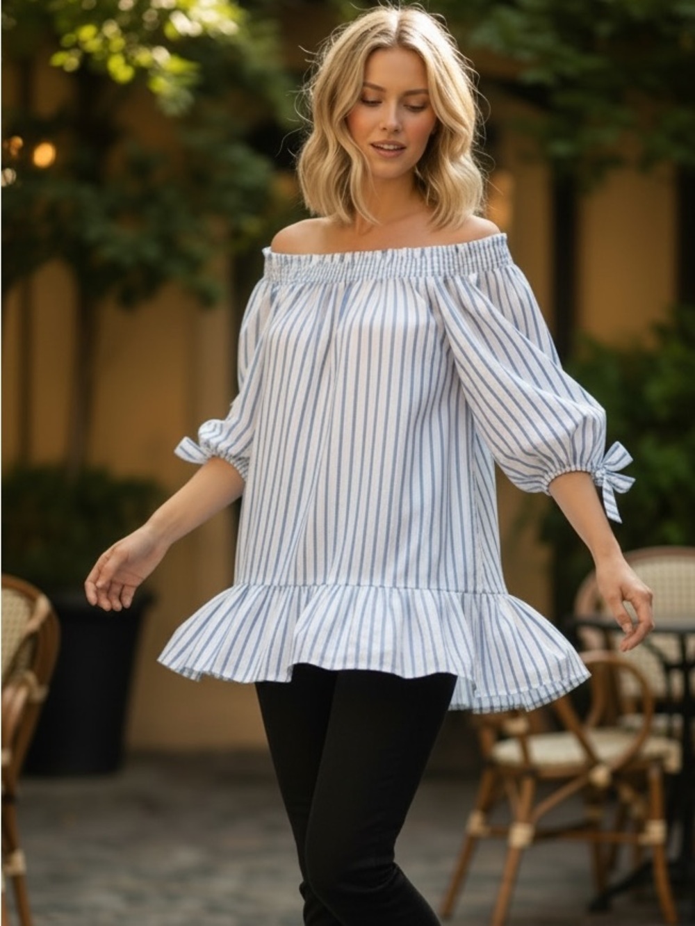 Faithfull the Brand Pallais Striped Cotton Dress Small